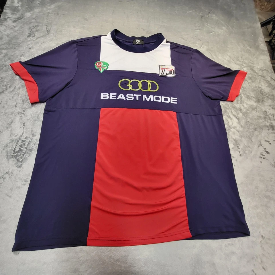 Camiseta deportiva de fútbol Camp Good Life Beast Mode para hombre 2XL azul rojo poliéster Foto 1 de 4