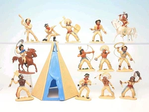 W. Germany Jean Höfler -- 1. Serie Indianer Cowboys + Zelt -- Wild West Figuren - Bild 1 von 9