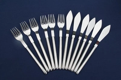Fischbesteck 6 Messer 6 Gabeln MONO Designklassiker Peter Raacke Design - Bild 1 von 4