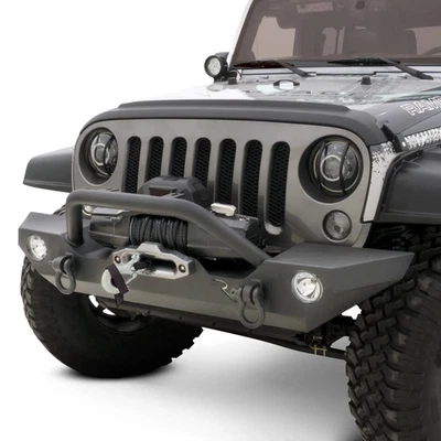 For Jeep Wrangler 07-24 Rampage Rock Rage Full Width Black Front Winch HD Bumper Foto 1 de 2