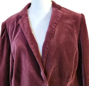 Boden Damen Samt Emilia Blazer Gr. US 16 weinrot rot 1 Knopf Retro Boho gefüttert - Bild 1 von 22