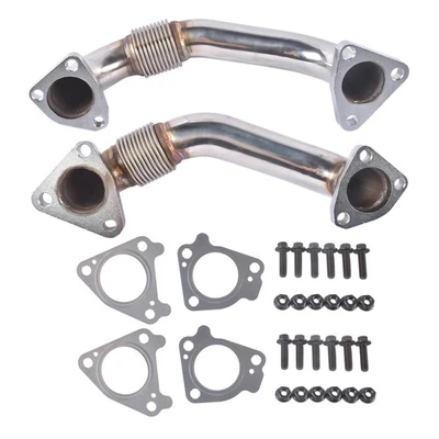 2x Up Pipes Passenger+Driver Side for Chevy Silverado GMC Sierra 6.6L V8 2001-04 - Image 1 of 4