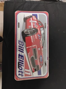 Vtg Bill Elliot Nascar Fan Club Booster Metal License Plate/#11 Ford... - Picture 1 of 6
