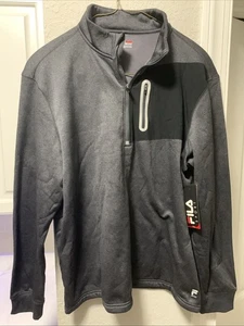 Fila Sport Mens Live In Motion Gray Long Sleeve 1/4 Zip XXL Pullover NWT - Picture 1 of 2