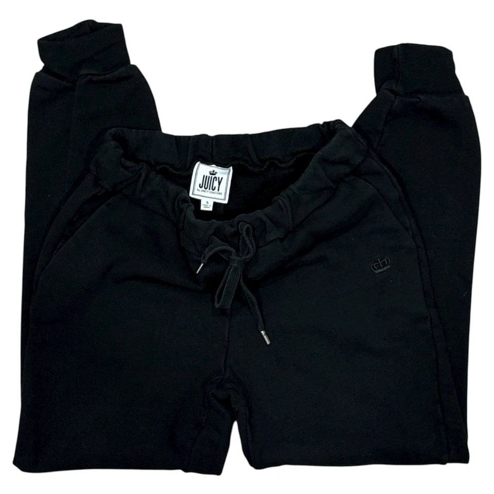Juicy Couture Black Label Pants Womens Size Small Solid Sequin Lace Joggers - Image 1 of 4