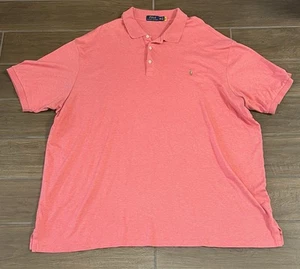 Polo Ralph Lauren Men’s Polo Shirt 4XLT Red Short Sleeve Flesh Pony Big Tall - Picture 1 of 6