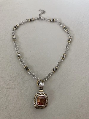 Collar Colgante Park Lane Signature - Topacio Naranja/Cadena Tono Plata Oro Foto 1 de 4