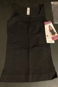 Curveez Taglia XL Essential Quadrato Controllo Collo Tank Shapewear Nero Nuovo con etichette - Foto 1 di 6