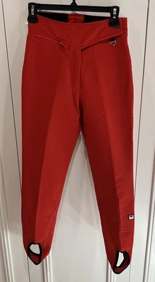 Pantalones de esquí vintage Obermeyer estribo para mujer talla 6 rojo mezcla de lana Japón Foto 1 de 4