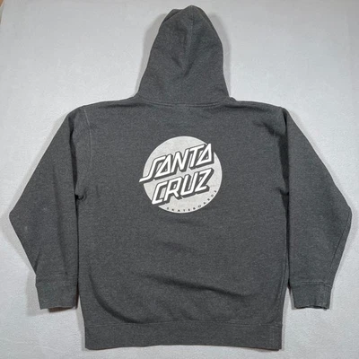 Santa Cruz 滑板 连帽衫 男式 大号 灰色 套衫 图形 — 第 1/4 张图片