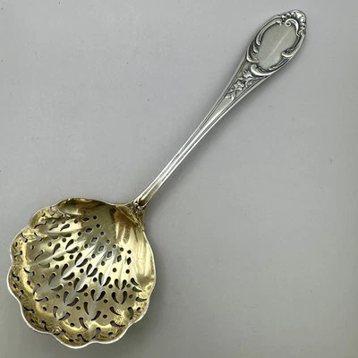 Cuchara para servir tamiz de azúcar Wilkens perforada 800 plata patrón rococó 427 C.1895 Foto 1 de 4