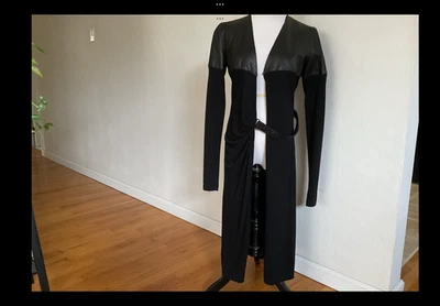 JEAN PAUL GAULTIER black coat dress, size 38, leather , excellent condition  - Image 1 of 4