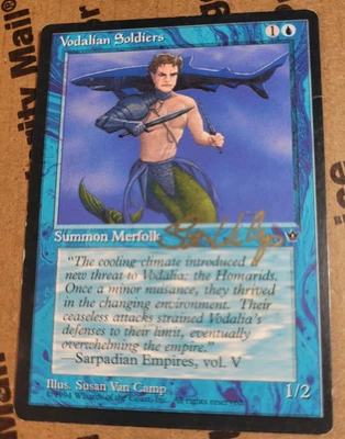 MTG - Vodalian Soldiers * Signed by artist Susan Van Camp * LP Fallen Empires - Image 1 of 2