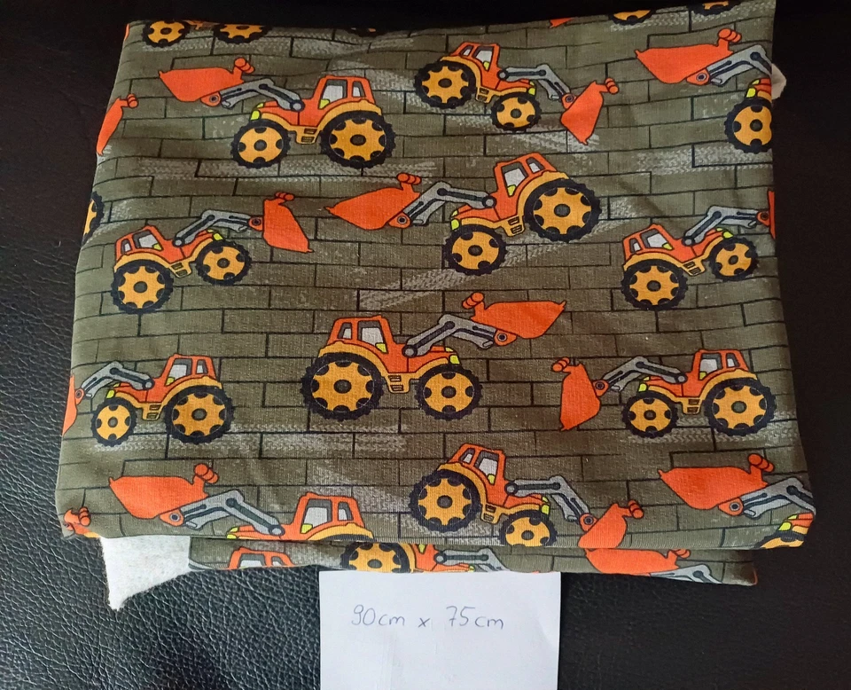 Stoffrest, Sweatstoff, Trecker, Baumwollmisch., 90 x 75 cm, Neuwertig - Bild 1 von 3