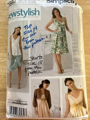 Simplicity 3867 Fashion Sew Pattern Dress City Short Bolero 14 Complete - Image 1 of 2