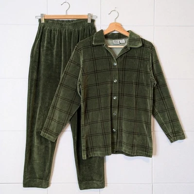 Juego de salón pijama pequeño pequeño vintage años 90 Jason Maxwell terciopelo verde ventana Foto 1 de 4