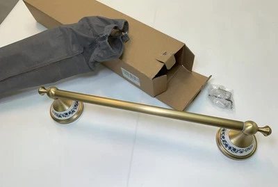 Barra de toalha 24 polegadas latão antigo padrão requintado trilho de escultura toalha única H... - Imagem 1 de 4