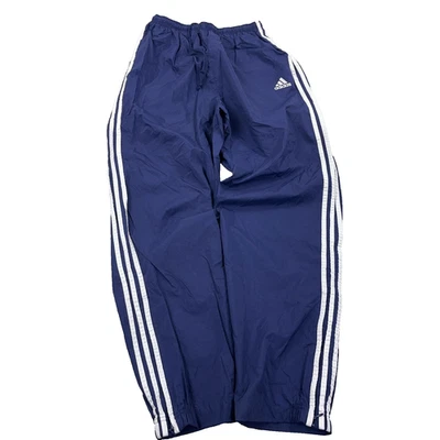 Vintage Y2K Adidas Pants Men Large Blue White Windbreaker Track Suit Baggy Adult - Image 1 of 4