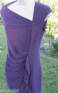 ALEX & AVA BY Komarov XS Purple Ruched Gathered Knit Tunic Top BEAUTIFUL NWOT - Picture 1 of 3