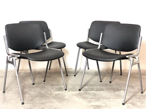 4 Stühle DSC106 Blk ANONYM CASTELLI 60er Jahre VINTAGE Design HOME CHAIR ZUBEHÖR - Bild 1 von 19