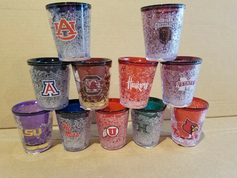 FREEZER SHOT GLASS Colegio Atletismo Deportes Equipos Baloncesto Fútbol NCAA ¡NUEVO! Foto 1 de 1