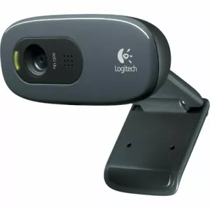 LOGITECH C270 Webcam 720p HD Video 3MP Camera Skype Built-in Mic USB Laptop PC - Picture 1 of 3