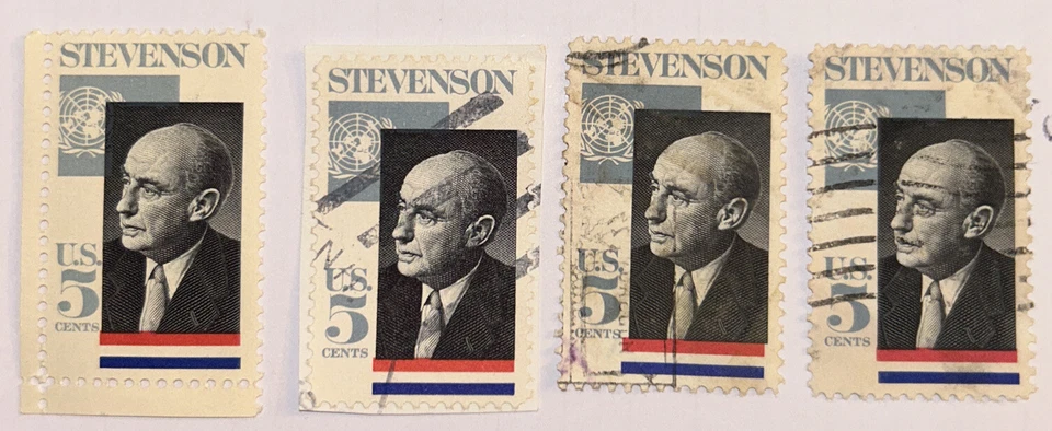1965 Adlai Stevenson 5c Postage Stamps, Sc# 1275 - Lot Of 4 - Image 1 of 1