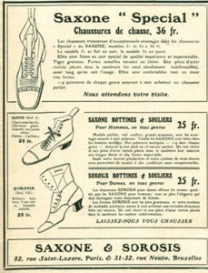 Publicité ancienne chaussures de chasse Saxone 1909 issue de magazine - Imagen 1 de 1