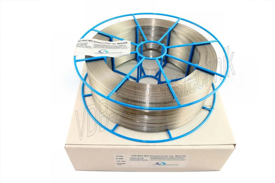 VDB (11,27 EUR/kg) MAG Schweissdraht 4370 Edelstahl 307 MIG 1,0 mm K300 15 Kg Spule
