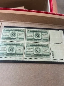 1955 Michigan State, Penn State Plate Block of 4 Stamps - MNH, OG - Sc# 25117 - Picture 1 of 1