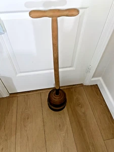 Antique Clothes Washing Hand Tool Rustic Primitive Agitator Bronze/Copper Base - Picture 1 of 11