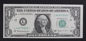 UNC Barr Note Series 1963B $1 San Francisco Star Note Federal Reserve Note - Picture 1 of 2