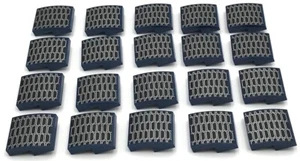 Lego 20 New Dark Blue Slope Curved 2 x 2 x 2/3 Silver and Black Air Vent Parts - Picture 1 of 1