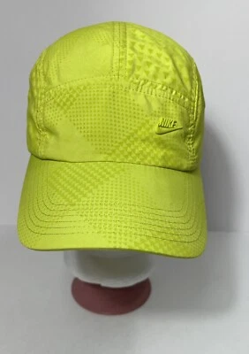 RARO Nike AW84 S1ZE QT 5 Panel Gorra Amarillo Neón Alta Visibilidad Ligero Correr Foto 1 de 4