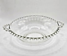 VINTAGE IMPERIAL CANDELWICK SERVING BOWL WITH HANDLES BEADED EDGE 7" GLASSWARE
