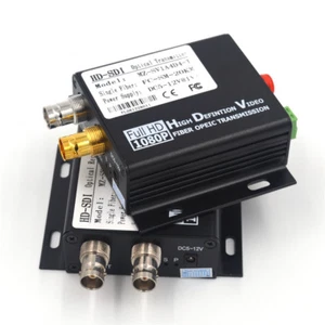 HD SDI Video Audio Over Fiber Optic Media Converters Singlemode Single Fiber FC - Foto 1 di 8