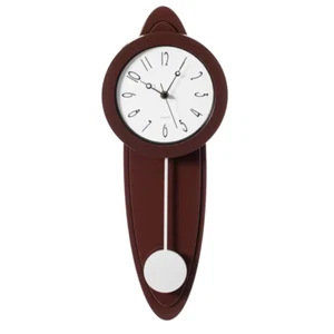 Moderno reloj de pared de plástico con péndulo ovalado marrón abuelo para Livin - Imagen 1 de 7