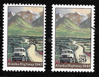 * US #2635  .29c  SCARCE  ALASKA  HIGHWAY  DENOMINATION  SHIFT  F/VF  NH  NICE * - Image 1 of 3