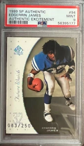 1999 SP Authentic EXCITEMENT EDGERRIN JAMES ROOKIE #94 SP /250 PSA 9 MINT POP 9 - Bild 1 von 2