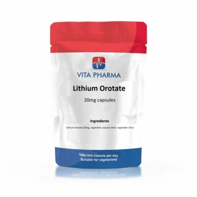 VITAPHARMA Lithium Orotate 20mg capsules, MOOD, COGNITIVE HEALTH, BONE STRENGTH