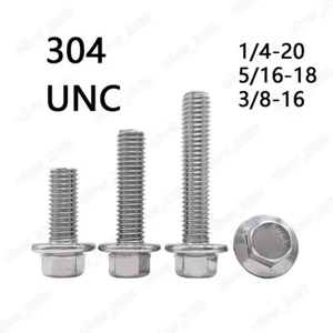 Tornillos de brida hexagonal de acero inoxidable 304 1/4 5/16 3/8 - Imagen 1 de 6