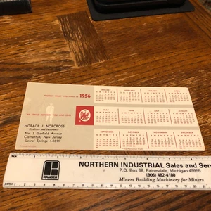 1956 Laurel Springs NJ Advertising Ink Blotter Calendar Insurance Horac Norcross - Picture 1 of 2