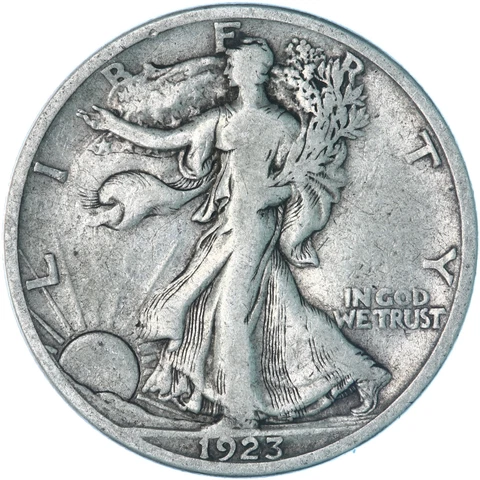 1923 S Walking Liberty Half Dollar 90% Silver Fine FN See Pics A334 Cover