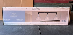 Quoizel Vanguard 3-Light Matte Black and Brushed Nickel Linear Chandelier - Picture 1 of 1