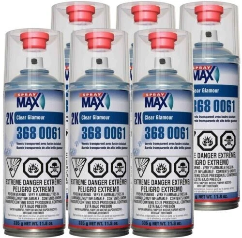 SprayMax 3680061 2K Glamour Abrigo Transparente Alto Brillo 11.8 OZ 1 Estuche (6 Latas) Foto 1 de 1