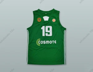 Personalizzato Sarunas Jasikevicius 19 Panathinaikos BC verde basket cucito S-6XL - Foto 1 di 3