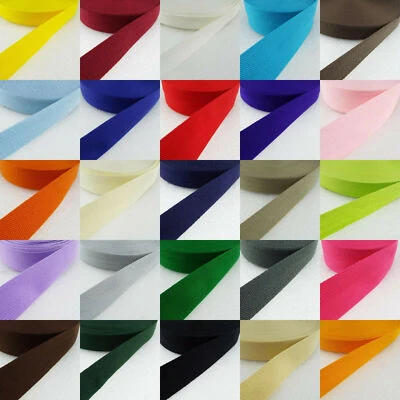 SIMON BROWNE CRAFTS 25mm Acrylic Herringbone Webbing Tape Blanket Binding BUY 1 2 4 8m+ 25 COLOR 137