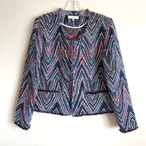 IRO Multicolored Weird Tweed Open Placket Blazer Jacket Size 40/8 US - Picture 1 of 8