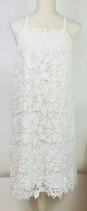 Alfani Midi Bright White Lace Sleeveless Lined Dress Womens Size 14 - Picture 1 of 8