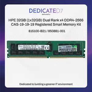 Kit memoria intelligente registrata HPE 32 GB (1x32 GB) Dual Rank x4 DDR4-2666 815100-B21 - Foto 1 di 3